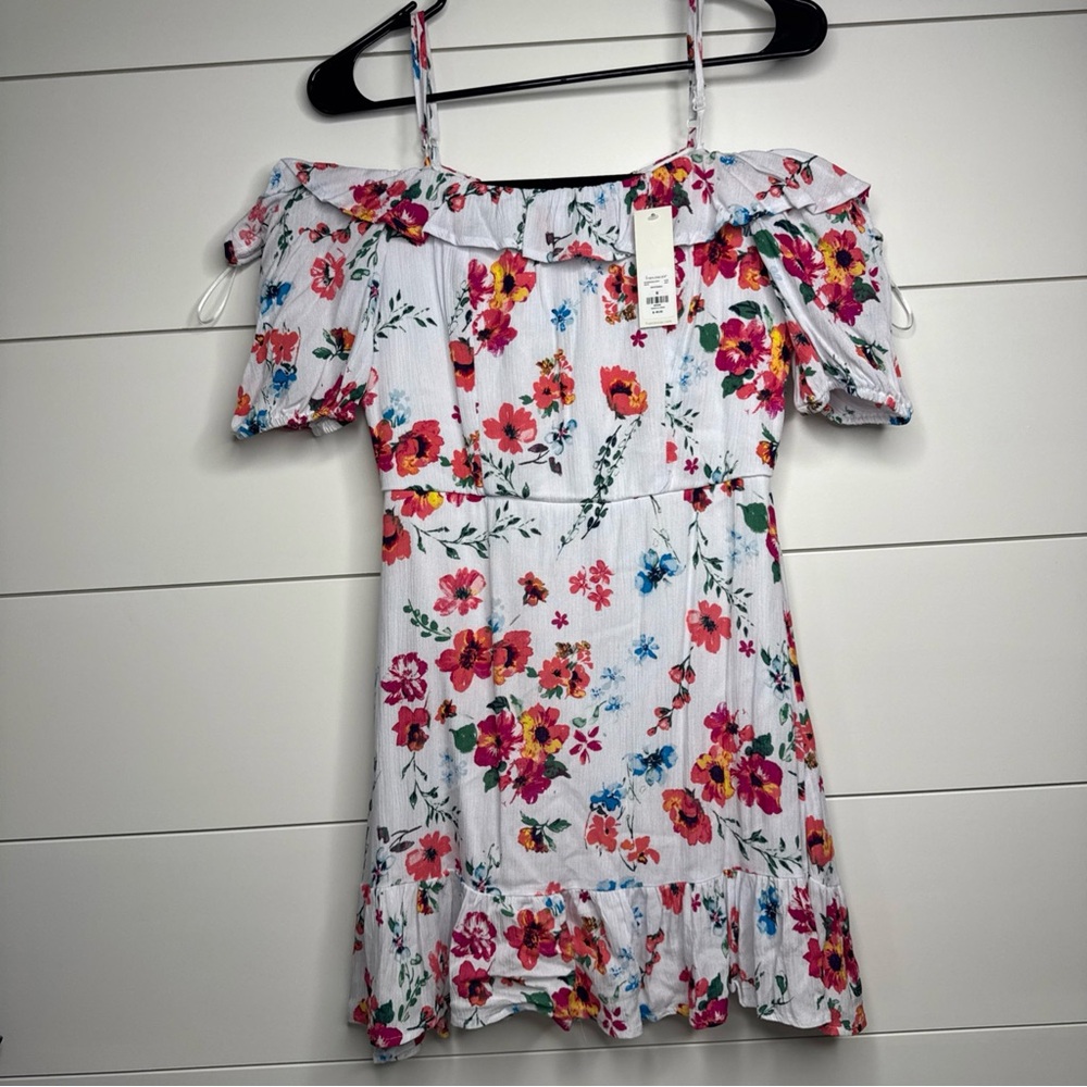 Francesca's Collections White and Red Ruffled Sundress